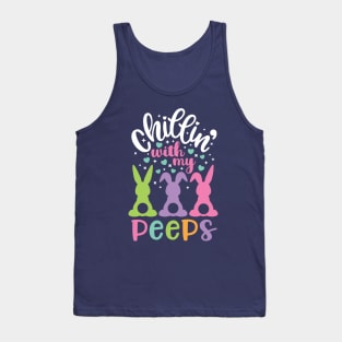 Chillin with my Peeps Funny Easter Bunny Kids Gift Tank Top